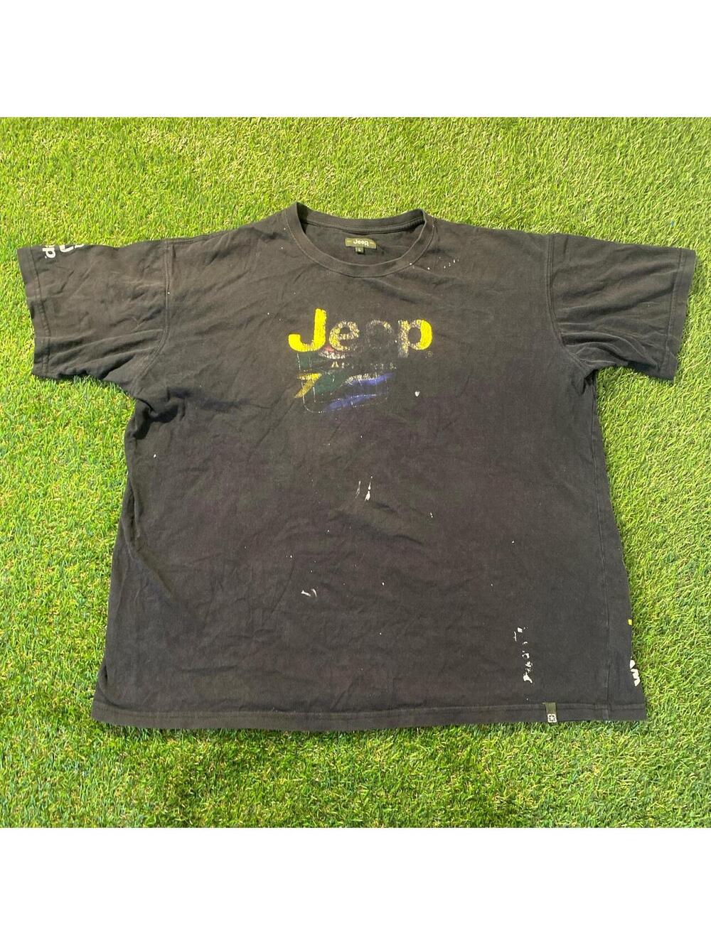 Y2K Black Jeep graphic tee with yellow accents